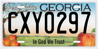 GA license plate CXY0297