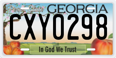 GA license plate CXY0298