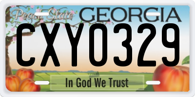 GA license plate CXY0329