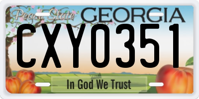 GA license plate CXY0351