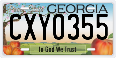 GA license plate CXY0355