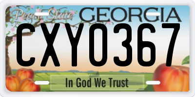 GA license plate CXY0367