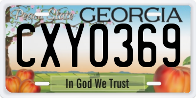 GA license plate CXY0369