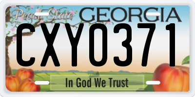 GA license plate CXY0371