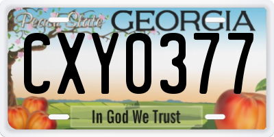 GA license plate CXY0377