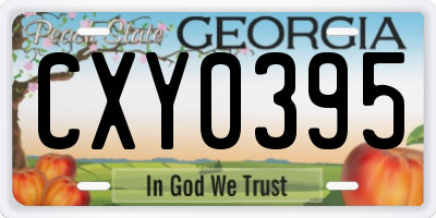 GA license plate CXY0395
