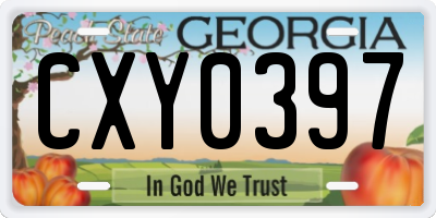 GA license plate CXY0397