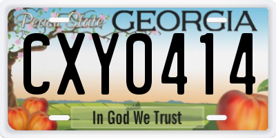 GA license plate CXY0414
