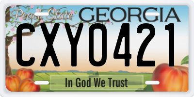 GA license plate CXY0421