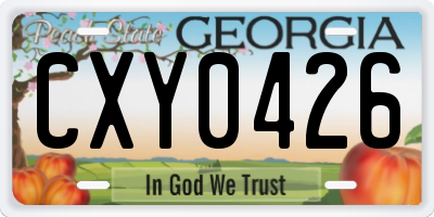 GA license plate CXY0426