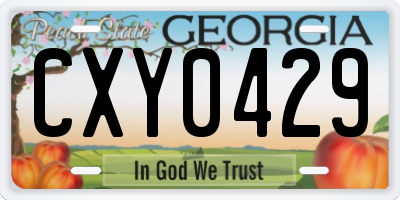 GA license plate CXY0429
