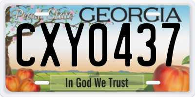 GA license plate CXY0437