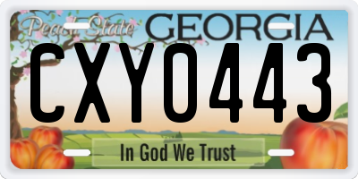 GA license plate CXY0443