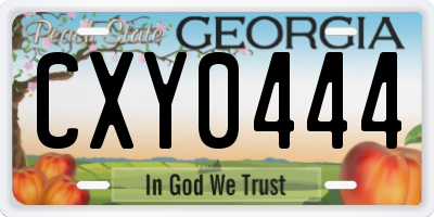 GA license plate CXY0444