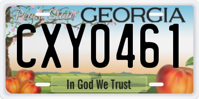 GA license plate CXY0461