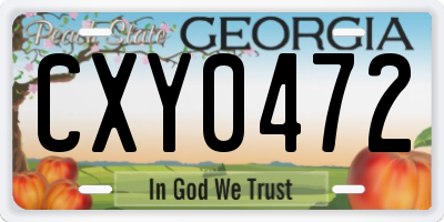 GA license plate CXY0472