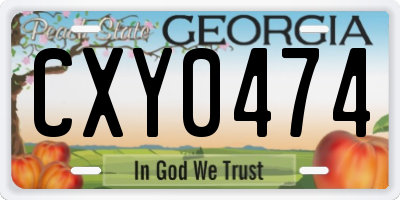GA license plate CXY0474