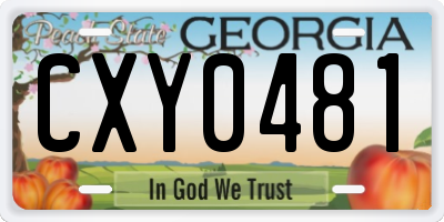 GA license plate CXY0481