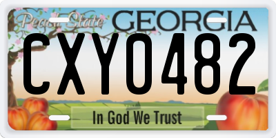 GA license plate CXY0482