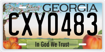 GA license plate CXY0483