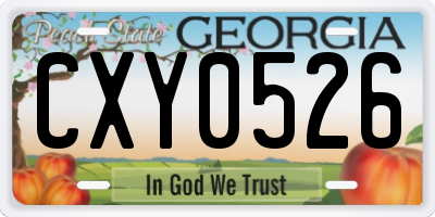 GA license plate CXY0526