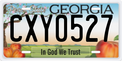 GA license plate CXY0527