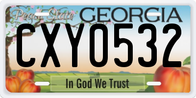 GA license plate CXY0532