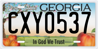 GA license plate CXY0537