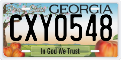 GA license plate CXY0548