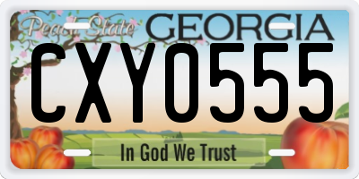GA license plate CXY0555