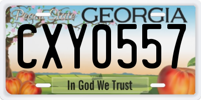 GA license plate CXY0557