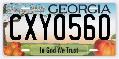 GA license plate CXY0560
