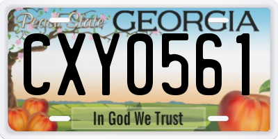 GA license plate CXY0561