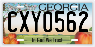 GA license plate CXY0562