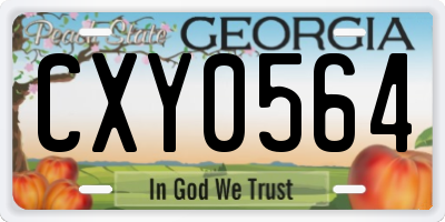 GA license plate CXY0564