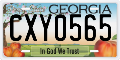 GA license plate CXY0565