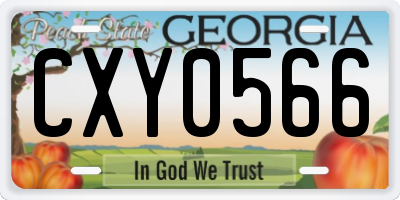 GA license plate CXY0566
