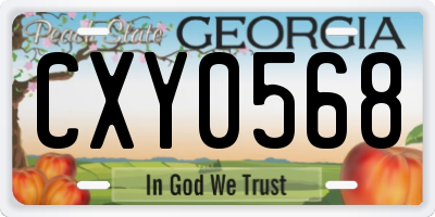 GA license plate CXY0568
