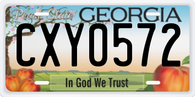 GA license plate CXY0572
