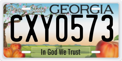 GA license plate CXY0573