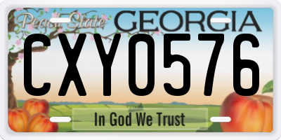 GA license plate CXY0576