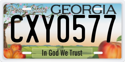 GA license plate CXY0577