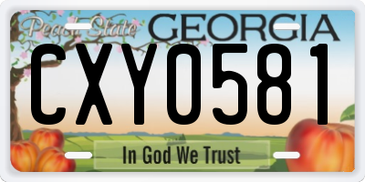 GA license plate CXY0581