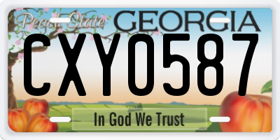 GA license plate CXY0587