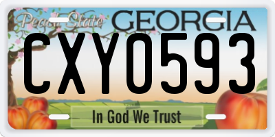 GA license plate CXY0593