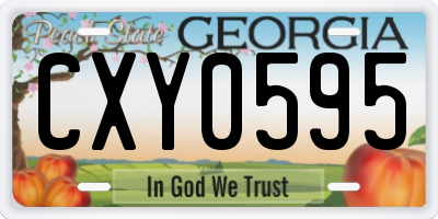 GA license plate CXY0595