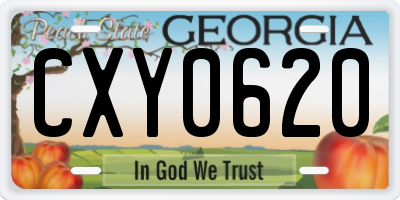 GA license plate CXY0620