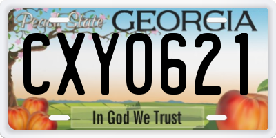 GA license plate CXY0621