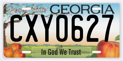 GA license plate CXY0627