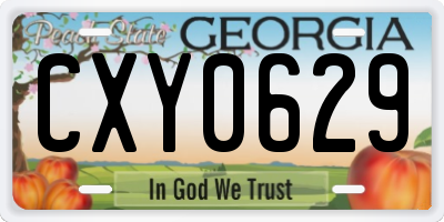 GA license plate CXY0629